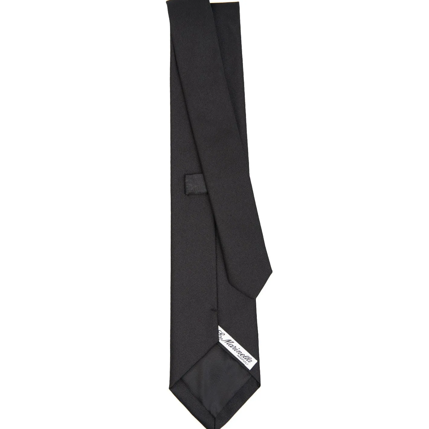 E.Marinella CRAVATTA SARTORIALE IN SETA JACQUARD NERA Tinta unita Outlet