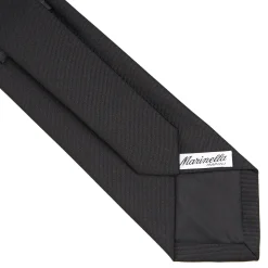 E.Marinella CRAVATTA SARTORIALE IN SETA JACQUARD NERA Tinta unita Outlet