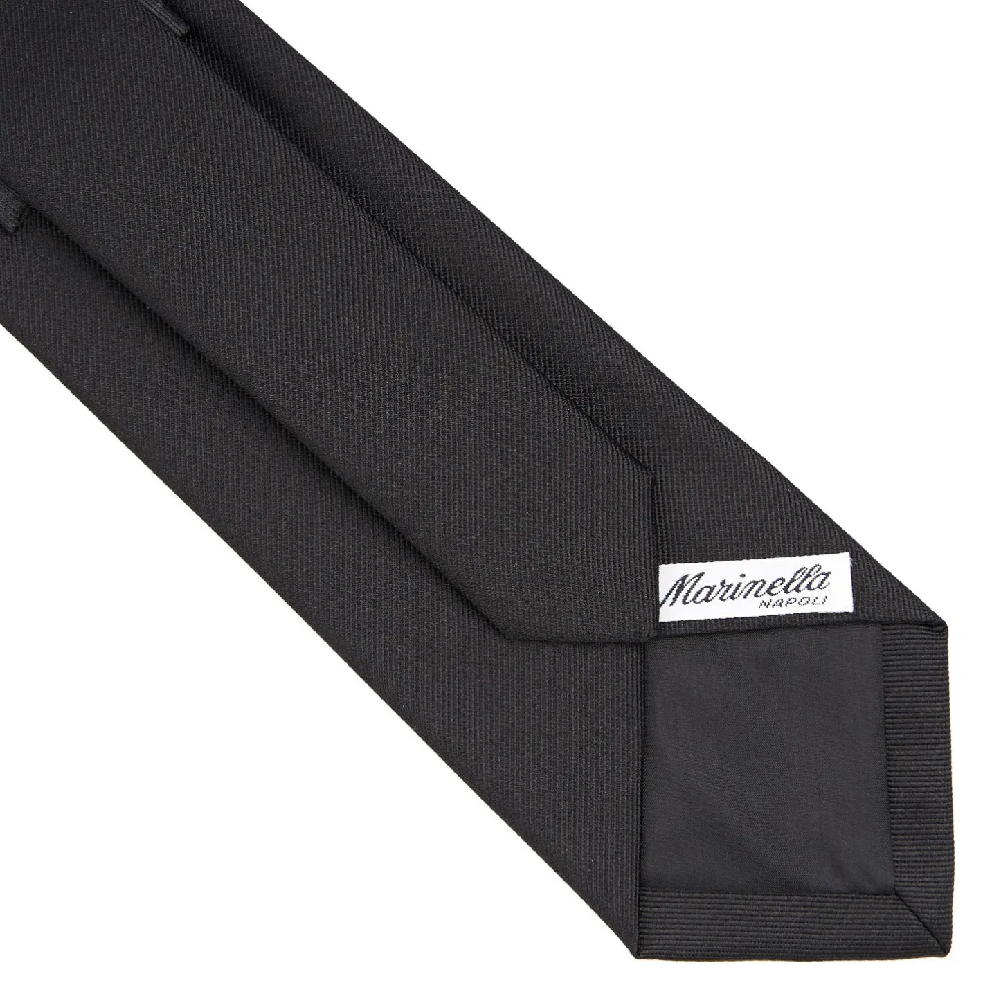 E.Marinella CRAVATTA SARTORIALE IN SETA JACQUARD NERA Tinta unita Outlet