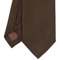 E.Marinella CRAVATTA SARTORIALE MARRONE SCURO In garza di seta Discount