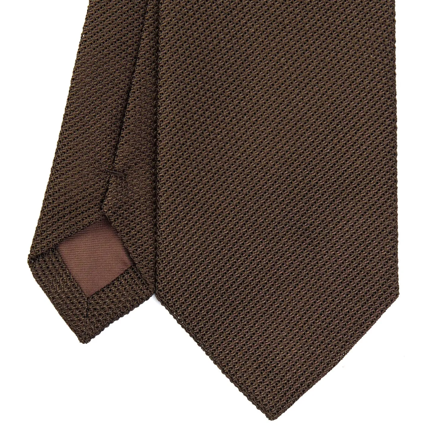 E.Marinella CRAVATTA SARTORIALE MARRONE SCURO In garza di seta Discount
