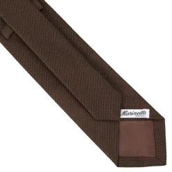 E.Marinella CRAVATTA SARTORIALE MARRONE SCURO In garza di seta Discount