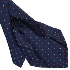 E.Marinella CRAVATTA SARTORIALE 7 PIEGHE IN SETA BLU SCURO Microfantasia fiore Online