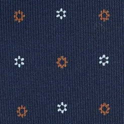 E.Marinella CRAVATTA SARTORIALE 7 PIEGHE IN SETA BLU SCURO Microfantasia fiore Online