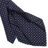 E.Marinella CRAVATTA SARTORIALE 7 PIEGHE IN SETA BLU SCURO Microfantasia fiore Clearance