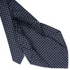 E.Marinella CRAVATTA SARTORIALE 9 PIEGHE IN SETA BLU SCURO Microfantasia fiore Sale