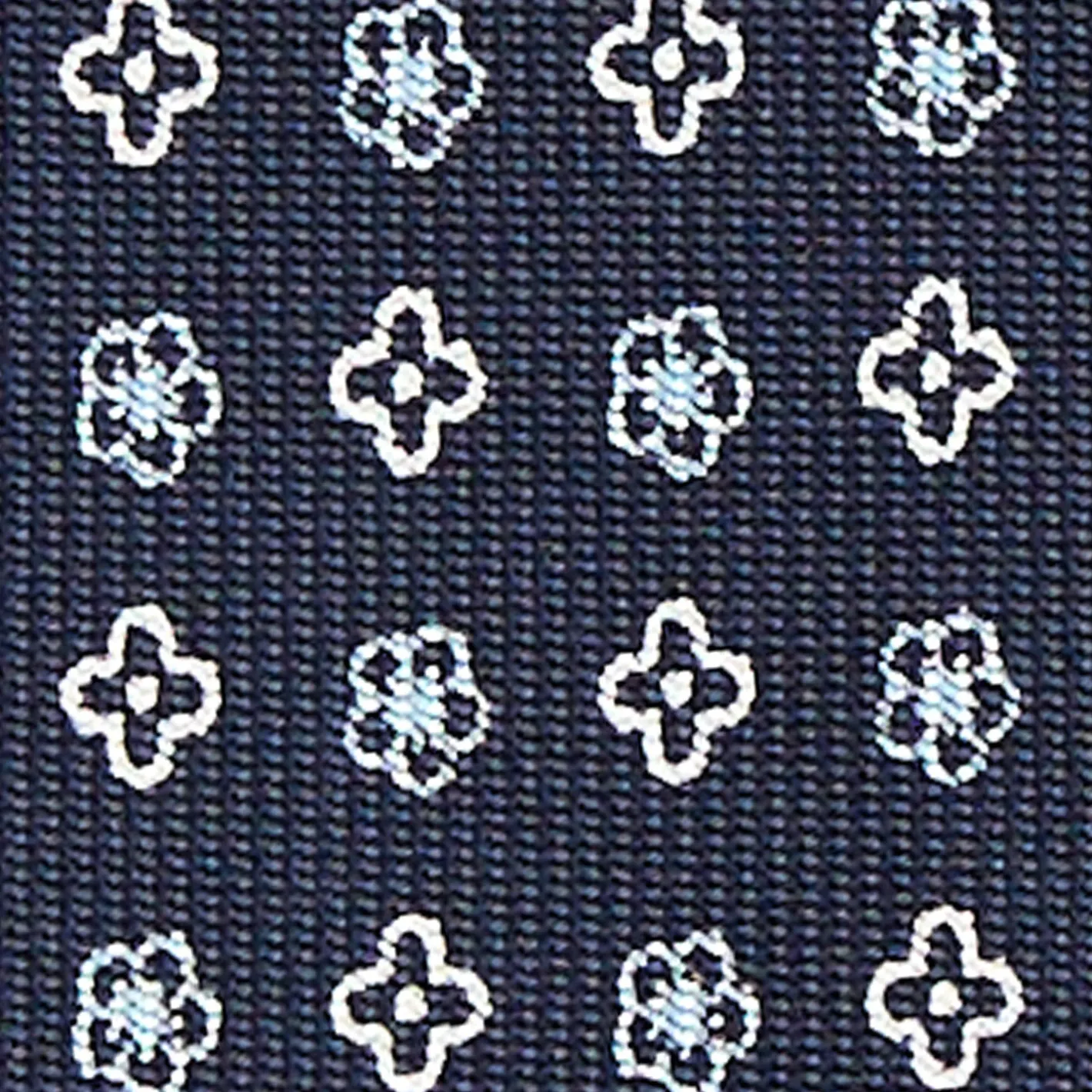E.Marinella CRAVATTA SARTORIALE 9 PIEGHE IN SETA BLU SCURO Microfantasia fiore Sale