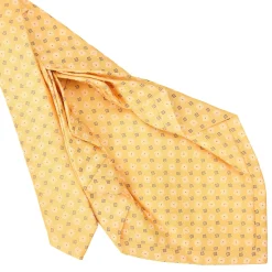 E.Marinella CRAVATTA SARTORIALE 9 PIEGHE IN SETA GIALLA Microfantasia fiore Discount