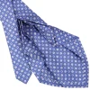 E.Marinella CRAVATTA SARTORIALE 9 PIEGHE IN SETA AZZURRO POLVERE Microfantasia fiore Discount