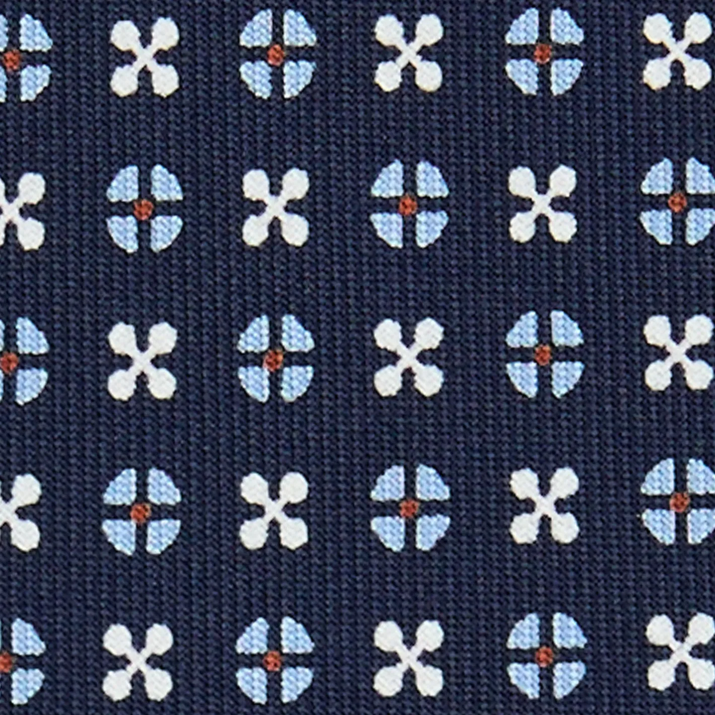 E.Marinella CRAVATTA SARTORIALE 9 PIEGHE IN SETA BLU SCURO Microfantasia fiore Sale