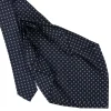 E.Marinella CRAVATTA SARTORIALE 9 PIEGHE IN SETA BLU SCURO Microfantasia fiore Best