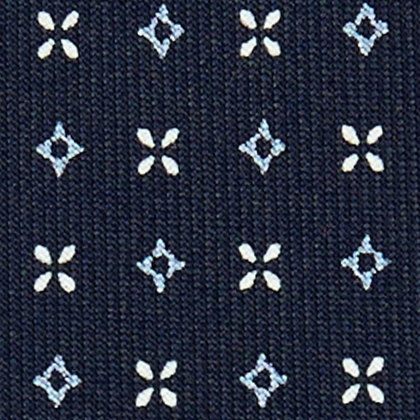 E.Marinella CRAVATTA SARTORIALE 9 PIEGHE IN SETA BLU SCURO Microfantasia fiore Best