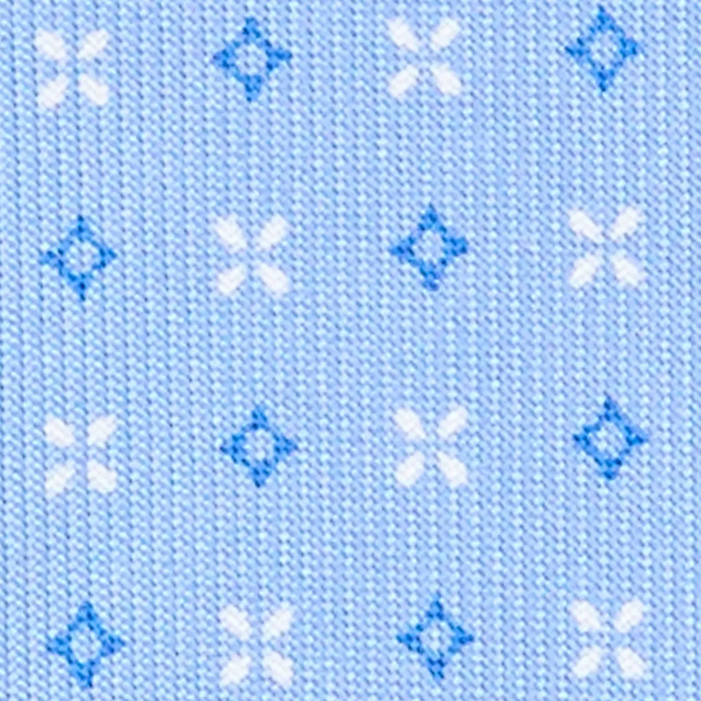 E.Marinella CRAVATTA SARTORIALE 9 PIEGHE IN SETA AZZURRA Microfantasia fiore