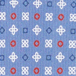 E.Marinella CRAVATTA SARTORIALE 9 PIEGHE IN SETA AZZURRO POLVERE Microfantasia fiore Best