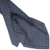 E.Marinella CRAVATTA SARTORIALE 7 PIEGHE IN SETA BLU SCURO Microfantasia fiore Sale