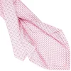 E.Marinella CRAVATTA SARTORIALE 5 PIEGHE IN SETA ROSA Microfantasia fiore Discount