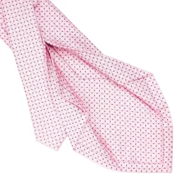 E.Marinella CRAVATTA SARTORIALE 5 PIEGHE IN SETA ROSA Microfantasia fiore Discount