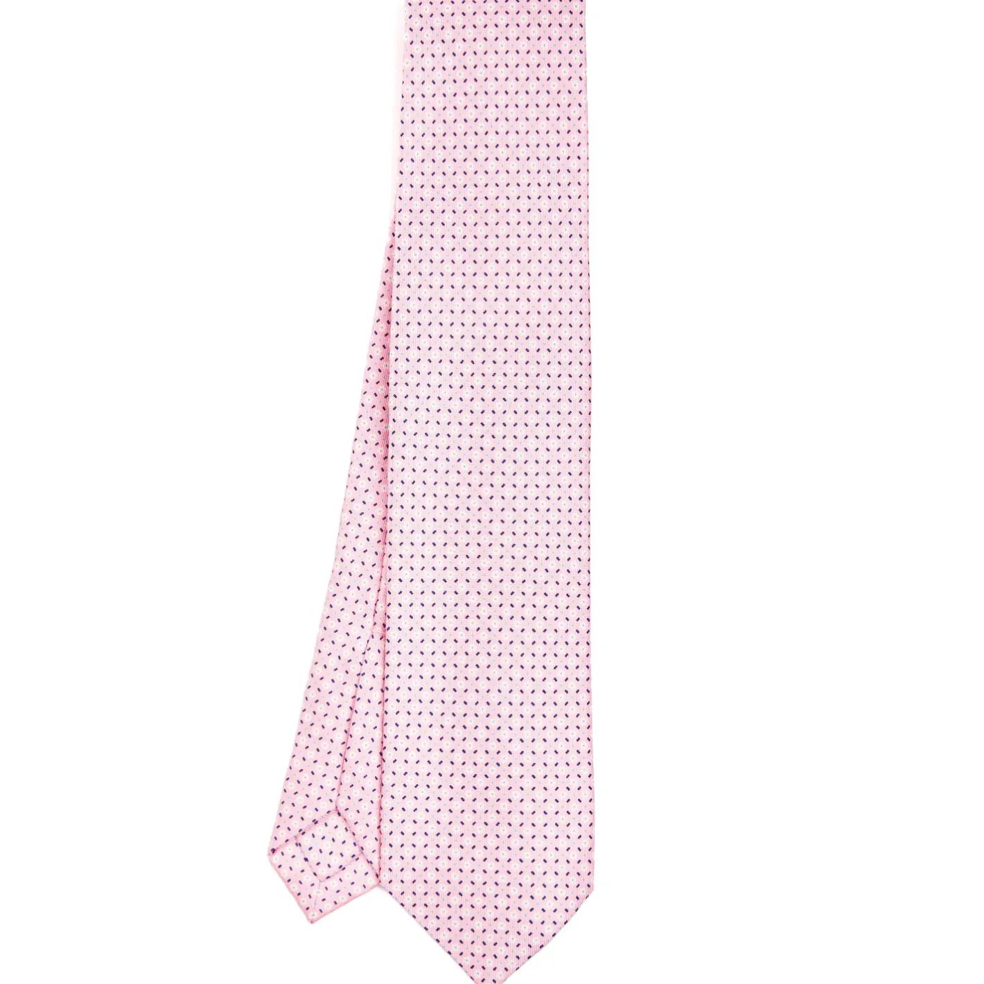 E.Marinella CRAVATTA SARTORIALE 5 PIEGHE IN SETA ROSA Microfantasia fiore Discount