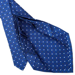 E.Marinella CRAVATTA SARTORIALE 9 PIEGHE IN SETA BLU Microfantasia fiore Sale