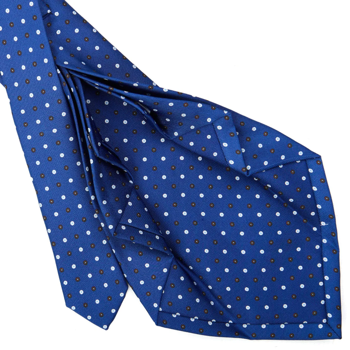 E.Marinella CRAVATTA SARTORIALE 9 PIEGHE IN SETA BLU Microfantasia fiore Sale