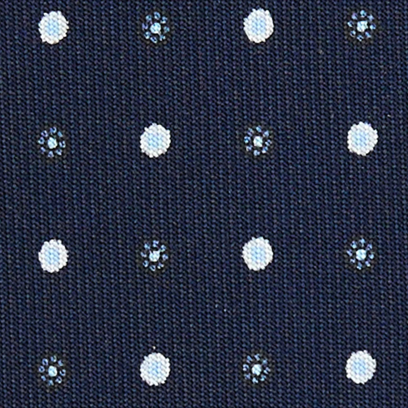E.Marinella CRAVATTA SARTORIALE 9 PIEGHE IN SETA BLU SCURO Microfantasia fiore Hot