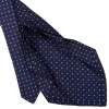 E.Marinella CRAVATTA SARTORIALE 9 PIEGHE IN SETA BLU SCURO Microfantasia fiore