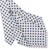 E.Marinella CRAVATTA SARTORIALE 5 PIEGHE IN SETA BIANCA Microfantasia fiore
