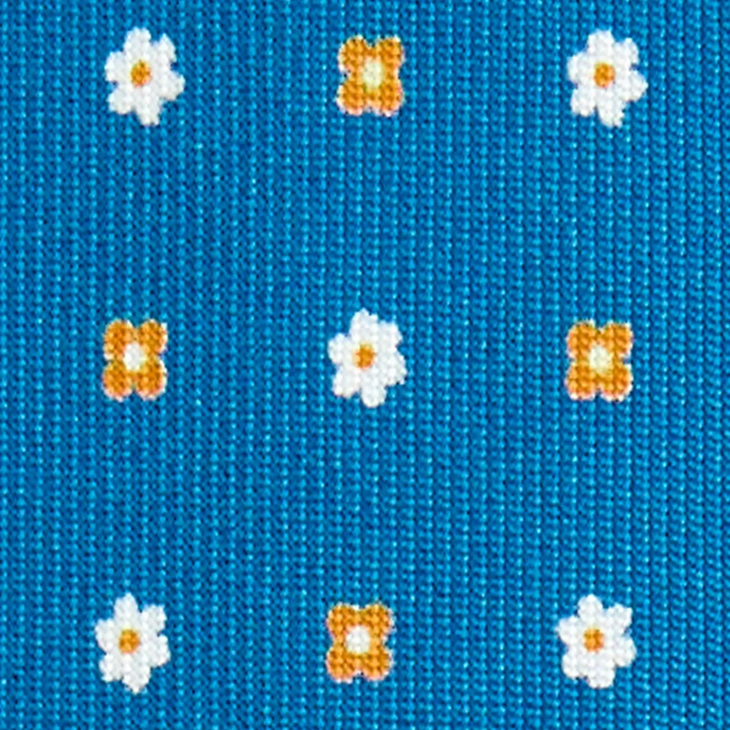 E.Marinella CRAVATTA SARTORIALE 9 PIEGHE IN SETA BLU MEDIO Microfantasia fiore Online