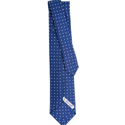 E.Marinella CRAVATTA SARTORIALE 9 PIEGHE IN SETA BLU Microfantasia fiore Online