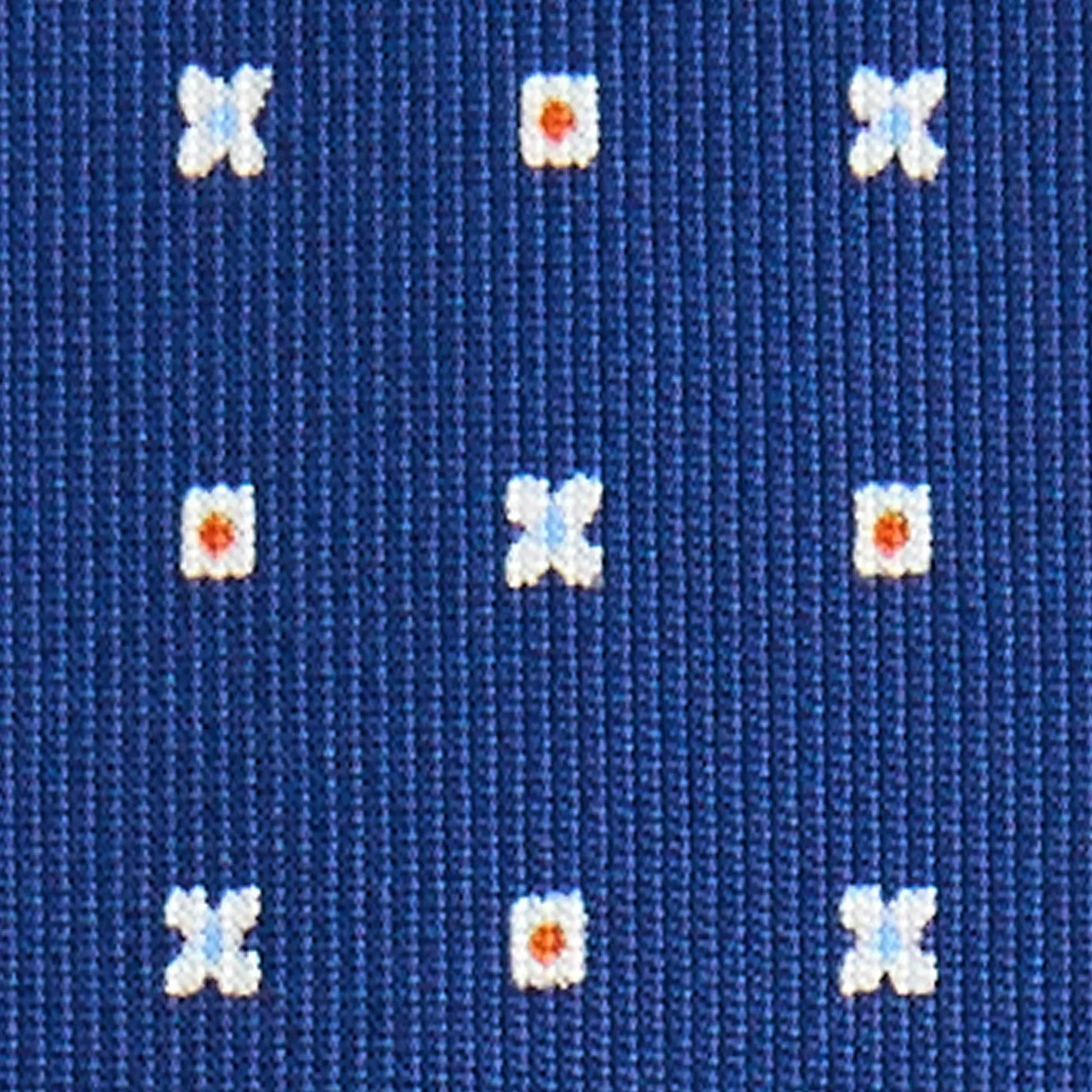 E.Marinella CRAVATTA SARTORIALE 9 PIEGHE IN SETA BLU Microfantasia fiore Online