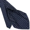 E.Marinella CRAVATTA SARTORIALE 9 PIEGHE IN SETA BLU SCURO Microfantasia fiore Hot