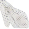 E.Marinella CRAVATTA SARTORIALE 9 PIEGHE IN SETA BIANCA Microfantasia fiore Discount