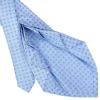 E.Marinella CRAVATTA SARTORIALE 9 PIEGHE IN SETA AZZURRA Microfantasia fiore Sale