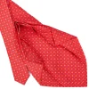 E.Marinella CRAVATTA SARTORIALE 9 PIEGHE IN SETA ROSSA Microfantasia fiore Clearance