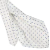 E.Marinella CRAVATTA SARTORIALE 7 PIEGHE IN SETA BIANCA Microfantasia fiore Best