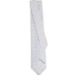 E.Marinella CRAVATTA SARTORIALE 5 PIEGHE IN SETA BIANCA Microfantasia fiore Discount