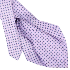 E.Marinella CRAVATTA SARTORIALE 5 PIEGHE IN SETA LILLA Microfantasia fiore Discount