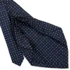 E.Marinella CRAVATTA SARTORIALE 9 PIEGHE IN SETA BLU SCURO Microfantasia fiore Clearance