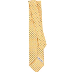 E.Marinella CRAVATTA SARTORIALE 9 PIEGHE IN SETA GIALLA Microfantasia fiore Online