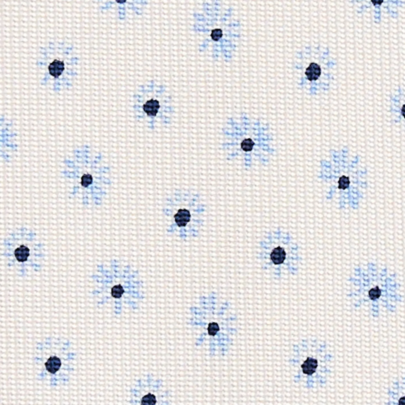 E.Marinella CRAVATTA SARTORIALE 5 PIEGHE IN SETA BIANCA Microfantasia fiore Best