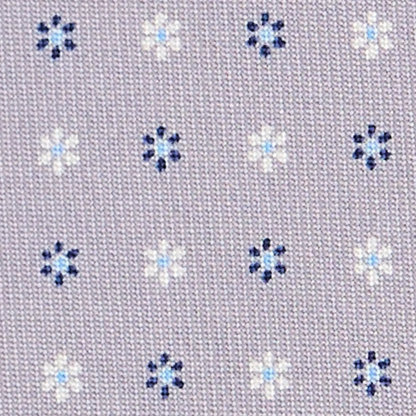 E.Marinella CRAVATTA SARTORIALE 7 PIEGHE IN SETA GRIGIO CHIARO Microfantasia fiore Hot