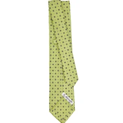 E.Marinella CRAVATTA SARTORIALE 5 PIEGHE IN SETA VERDE CHIARO Microfantasia fiore Sale