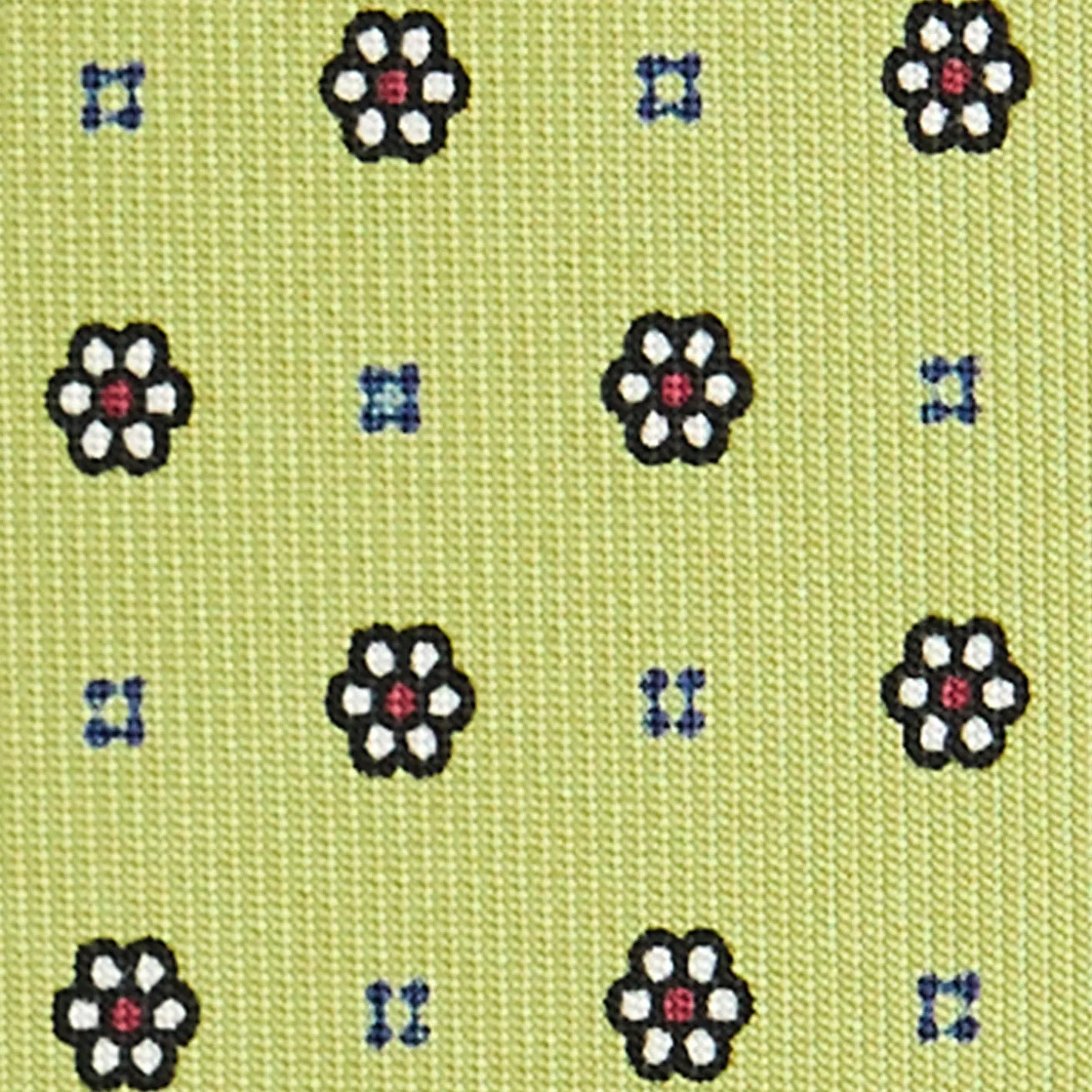 E.Marinella CRAVATTA SARTORIALE 5 PIEGHE IN SETA VERDE CHIARO Microfantasia fiore Sale