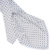 E.Marinella CRAVATTA SARTORIALE 5 PIEGHE IN SETA BIANCA Microfantasia fiore Outlet
