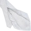 E.Marinella CRAVATTA SARTORIALE 7 PIEGHE IN SETA BIANCO Microfantasia fiore Hot
