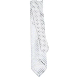 E.Marinella CRAVATTA SARTORIALE 7 PIEGHE IN SETA BIANCO Microfantasia fiore Hot