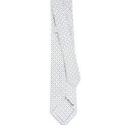 E.Marinella CRAVATTA SARTORIALE 5 PIEGHE IN SETA BIANCA Microfantasia fiore Online