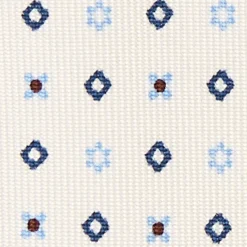 E.Marinella CRAVATTA SARTORIALE 7 PIEGHE IN SETA BIANCA Microfantasia fiore Online