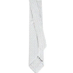 E.Marinella CRAVATTA SARTORIALE 5 PIEGHE IN SETA BIANCA Microfantasia fiore Online
