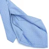 E.Marinella CRAVATTA SARTORIALE 5 PIEGHE IN SETA AZZURRA Microfantasia fiore Discount